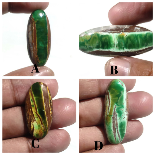 Australian Varicite Stone Loose Cabochon For Handmade Wire Wrapped Jewelry Making Variscite Semi Precious Handcrafted Flat Back