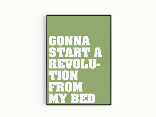 Oasis Music Print, Gonna Start A Revolution Lyric Poster, Band Retro, Manchester, Gallery Wall, Typographic, 5x7 A3 A2 A1 50x70