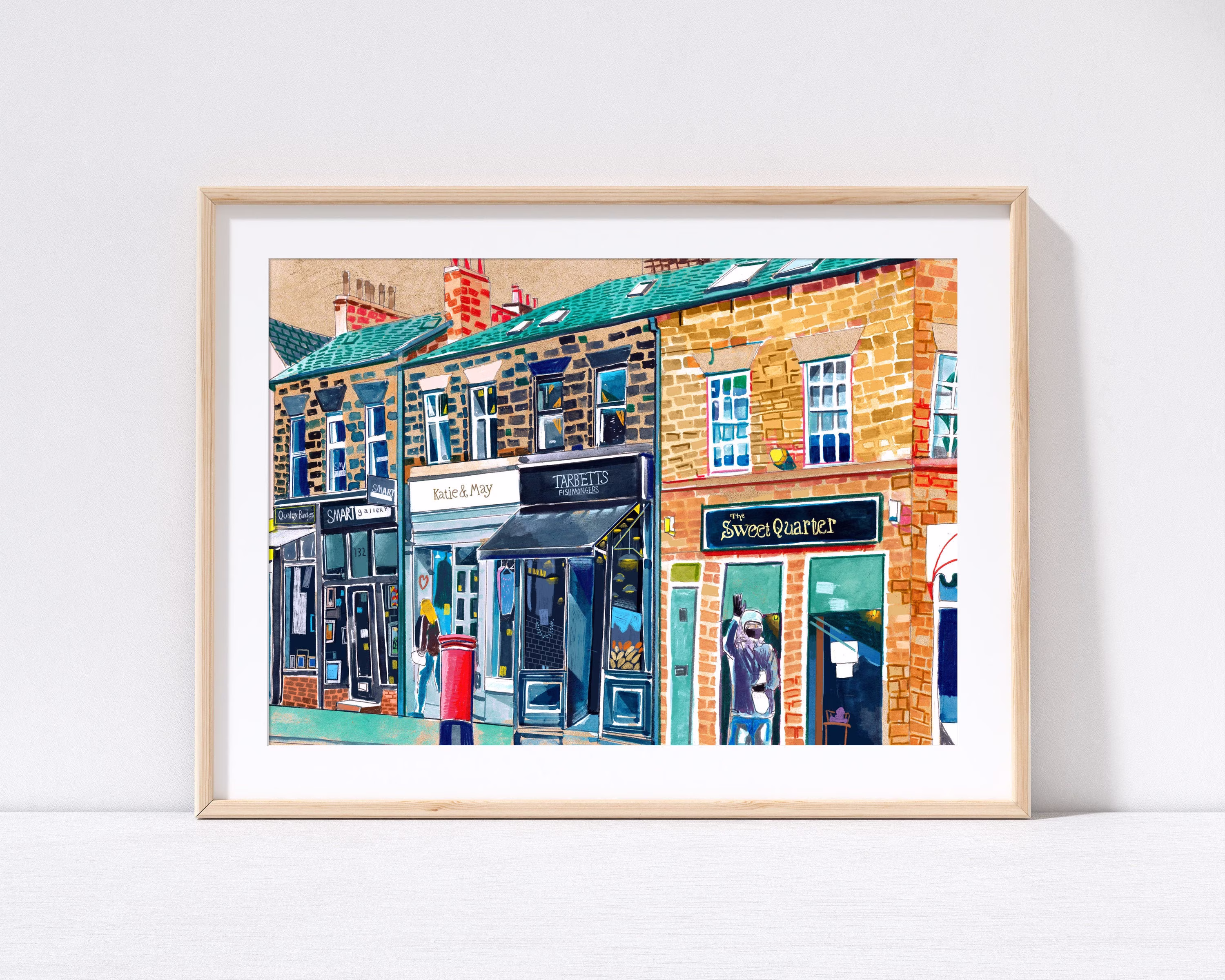 Leeds England, Chapel Allerton, Yorkshire, Art Print, Poster, Harrogate Road Painting, Gift Idea, A3, A4