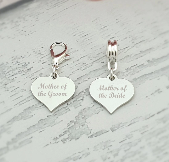 Sanabelle™ Personalised Engraved Mother Of The Bride/Groom Charm With A Lobster Clasp Or Bail Fits European Bracelets