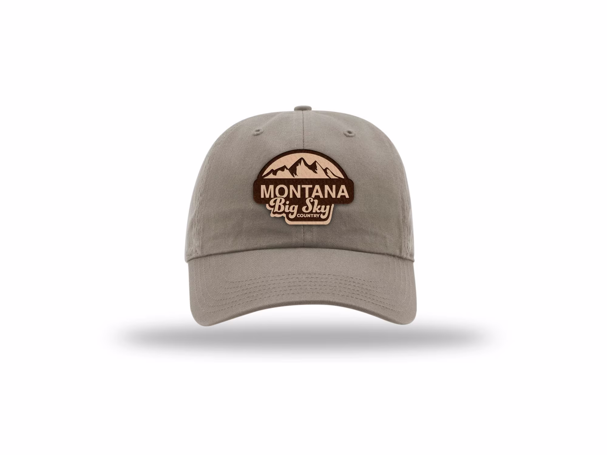 Montana Driftwood Dad Cap | Iconic Collection | Genuine Leather Patch Adjustable Closure Ball Hat Great Gift Fashion