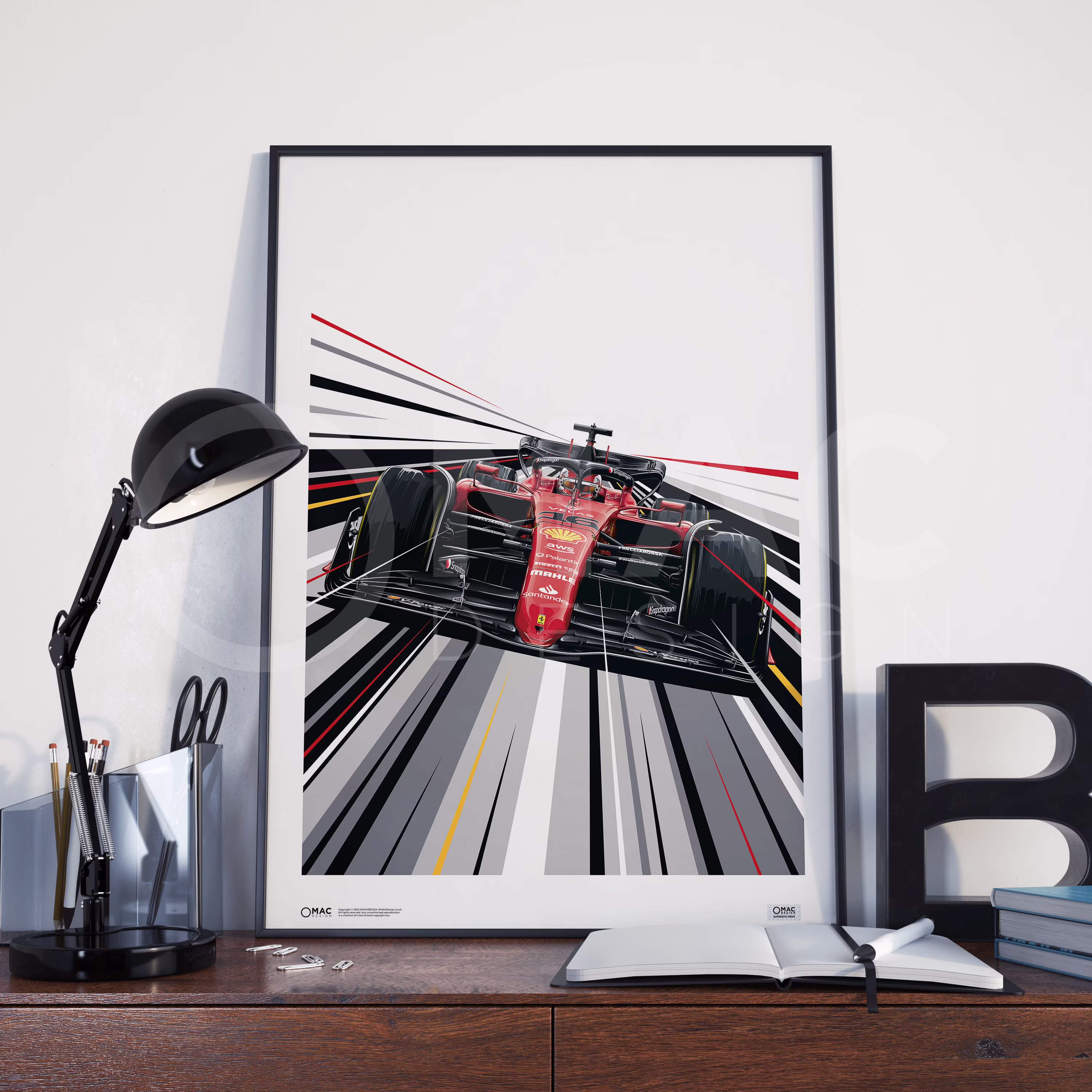 Ferrari F1-75 2022 Formula 1 Poster | F1 Hand Drawn Art Grand Prix