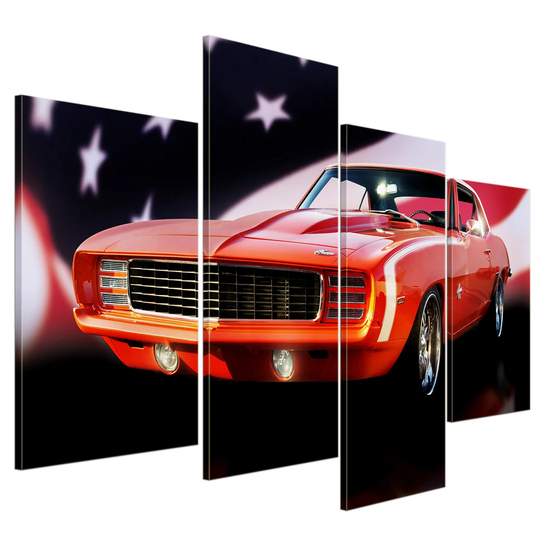 Chevrolet Camaro 4 Piece Graphic Art on Canvas Set