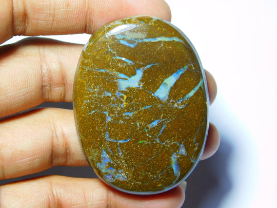 Natural Boulder Opal Gemstone Gorgeous Cabochon Excellent Quality Loose Stone 163Cts.(52x39mm