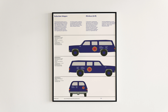 Cbc Retro Logo Art Prints, Print, Cbc 1974 Design Manual Suburban Print Wagon Print., Gifts For Her Or Him