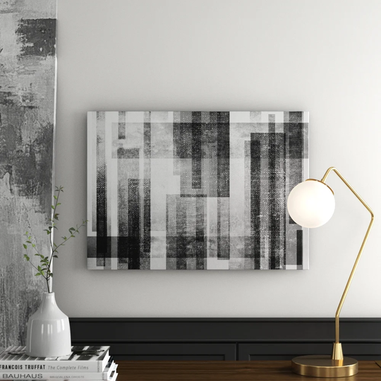 Abstract Stripes Graphic Art Print on Canvas
