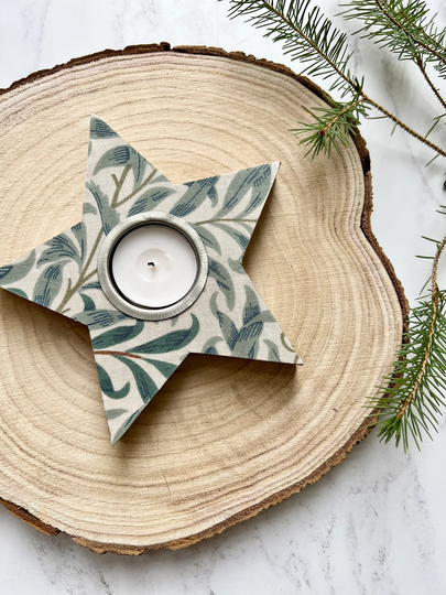 William Morris Christmas Star Tea Light Holder, Candle Table Scaping Decor, Gifts