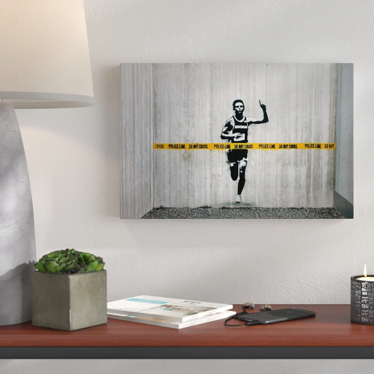 Police Line, do not Cross by Banksy - Wrapped Canvas Graphic Art Print