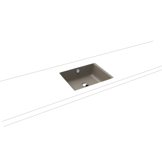 Warm Grey Metal Rectangular Under Counter Basin Bathroom Sink