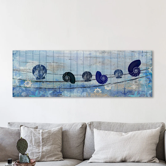 Coastal Shells by Kimberly Allen - Wrapped Canvas Panoramic Graphic Art Print