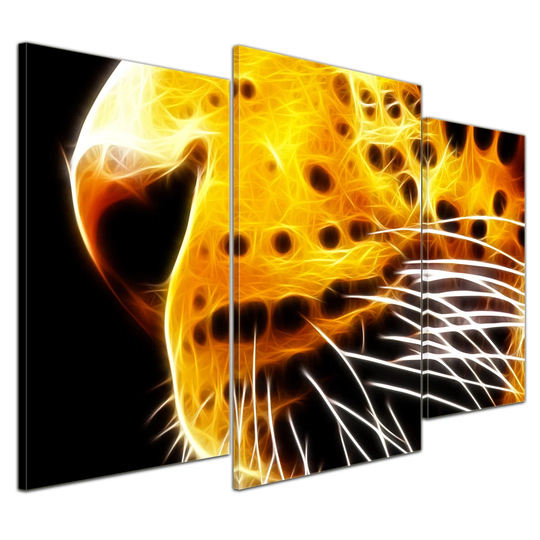 Neon Leopard 3 Piece Graphic Art on Canvas Set