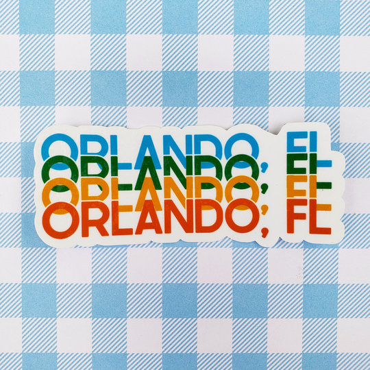 Orlando Florida Sticker, Central Florida, The City Beautiful, Waterproof, Laptop Sticker, Water Bottle High Quality Sticker