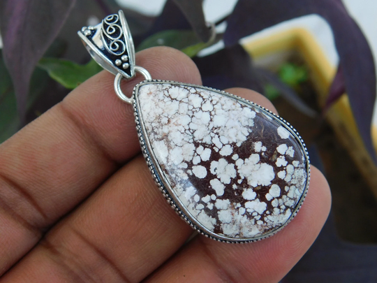 Genuine Wild Horse Magnesite Pendant Sterling Silver Pendantwild Horse Turquoise Pendantamerican Wild Jewelryunisex Jewelry Nj164