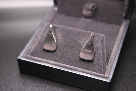 Georg Jensen Earrings By Edvard Kindt-Larsen - Modernist Danish Sterling Silver Screw-Back A116 Free Delivery