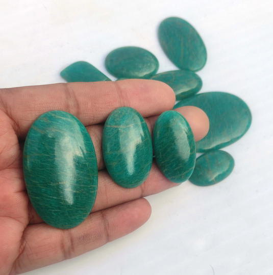 Amazonite , 20 To 40 Mm Mix Shape Gemstone Lots , Loose Gemstone, Handemade Cabs , For Making Jewellery, Green Color Gemstone