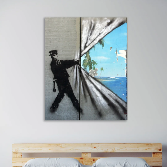 Covering Paradise by Banksy - Wrapped Canvas Graphic Art Print