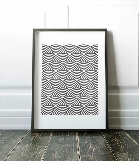 Black & White Art Deco Poster Print Modern Prints Graphics Abstract Cool Posters Office