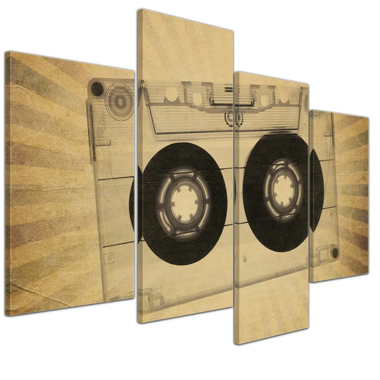 Music Old Paper Grunge Vintage II 4 Piece Graphic Art on Canvas Set