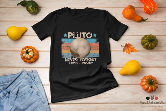 Vintage Never Forget Pluto Nerdy Astronomy Space Science T-Shirt, Astronomer Shirt, Lover Gif Shirt