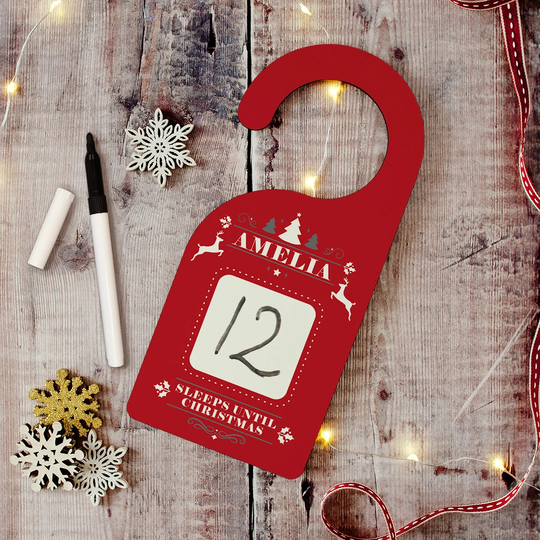 Countdown To Christmas Door Hanger - Personalised Children's Alternative Advent Calendar