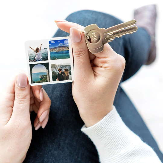 Instagram Photo Keyring, Grid Personalised Keychain, Gift For Couples