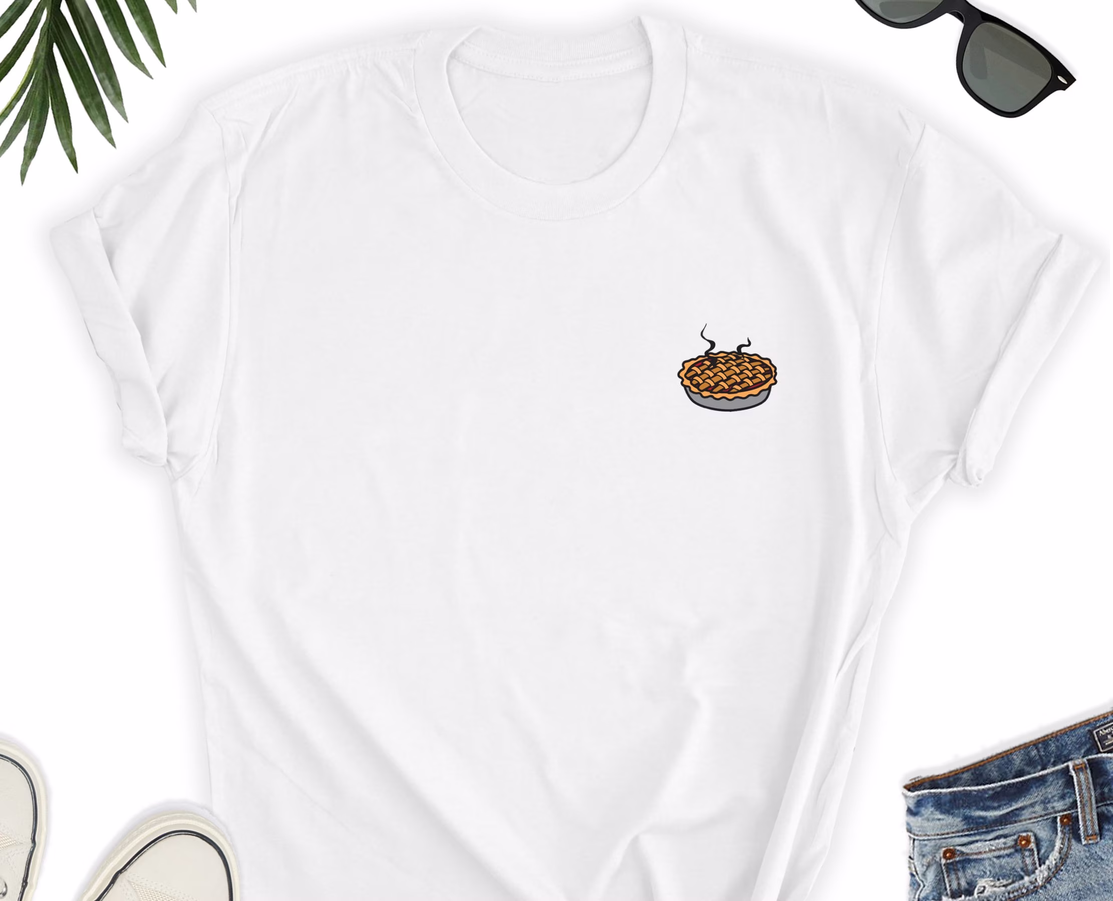 Apple Pie Shirt/Minimalist Shirt Summer T-Shirt Festival Fruit Tees Beach Clothing Vacation