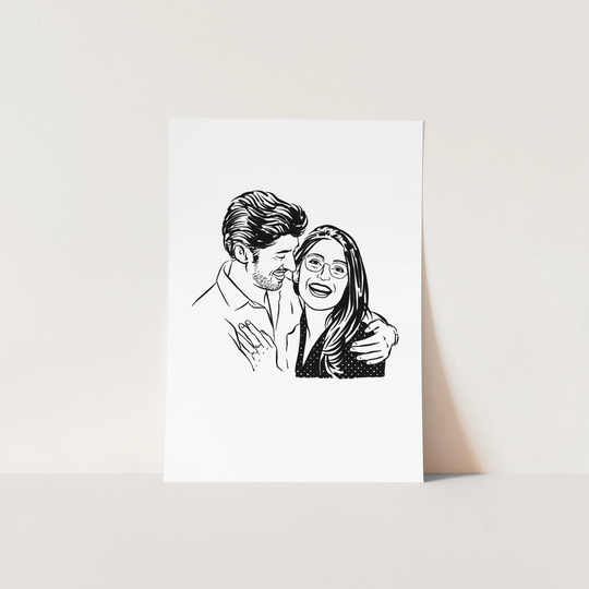 Valentine's Day Personalized Gift Custom Couple Portrait For Wedding Party Christmas