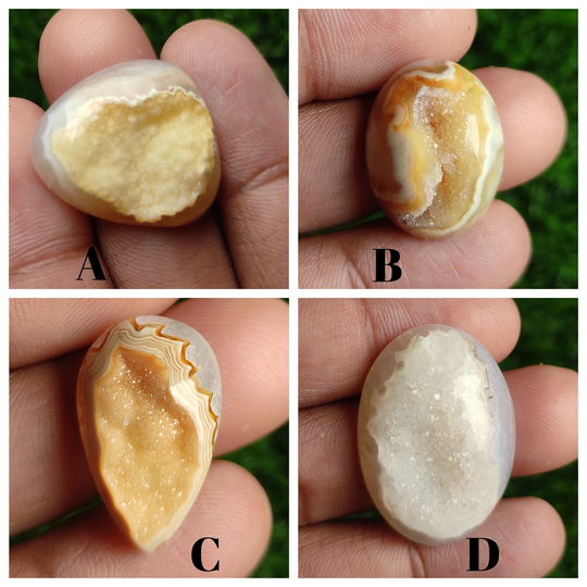 Drusy Stone, Druzy Cabochon, Window Gemstone, Natural Agate Stone Druze, Flat-Back Crystal For Rings Wire-Wrap Jewelry