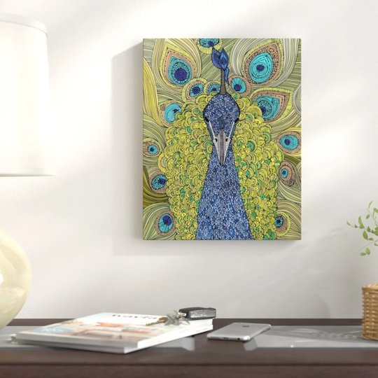 The Peacock - Wrapped Canvas Graphic Art Print