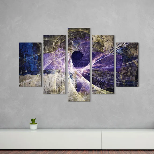 Abstract 1124 - 5 Piece Wrapped Canvas Graphic Art Print on Canvas