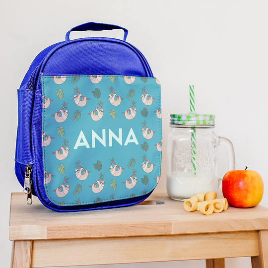 Personalised Tropical Sloths Lunch Bag, Back To School Supplies, Insulated Box For Kids Nursery Toddlers