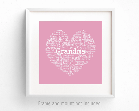 Love Grandma Art Print, New Grandparents Gift, Gift From Grandkids