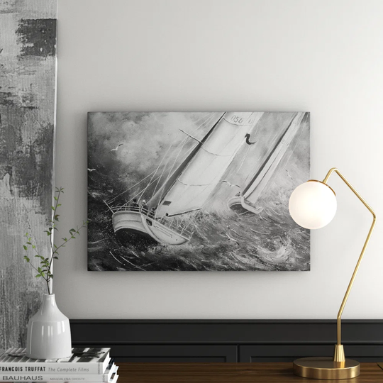 Sailing Boat Regatta Graphic Art on Canvas