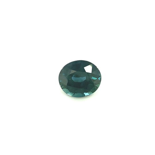 Fine Deep Green Blue Gia Certified 1.03Ct Unheated Sapphire Oval Cut Untreated