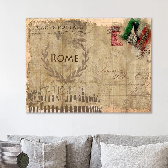 Postcard Rome by Kimberly Allen - Wrapped Canvas Graphic Art Print