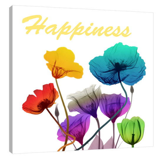 Floral Pop Happiness - Wrapped Canvas Graphic Art Print
