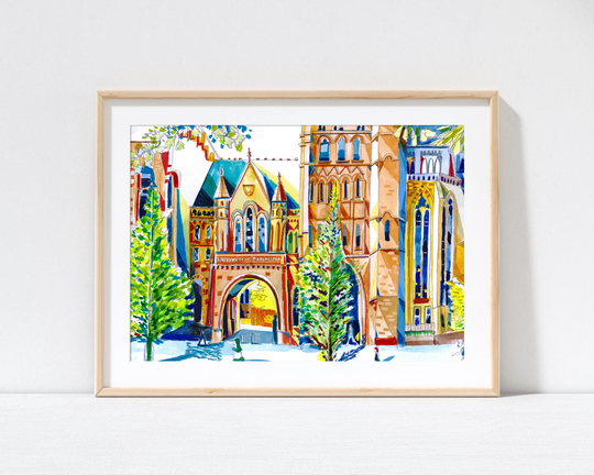 University Of Manchester, Graduation Gift, Manchester Artwork Print, Wall Art, Dorm Room A3, A4