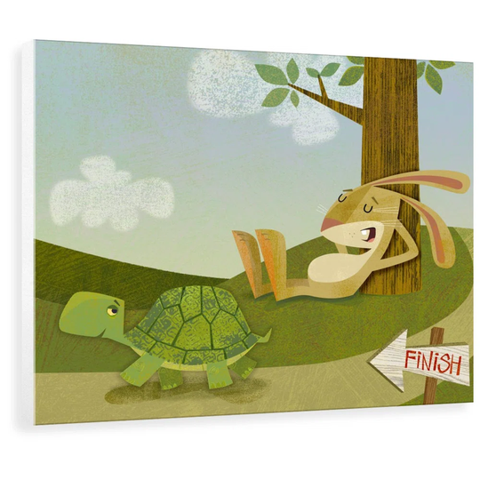 Tortoise Passing a Sleeping Hare by Corbis - Graphic Art Print