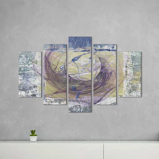 Enigma Sculpture 1342 Abstract 5 Piece Graphic Art Print Set on Canvas