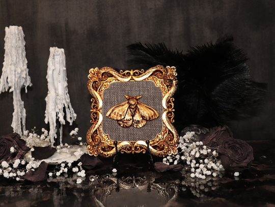 Emperor Moth Art Gothic Framed Goth Witch Décor On The Wall Memento Mori Small Victorian Edwardian Original By Iqartstudio