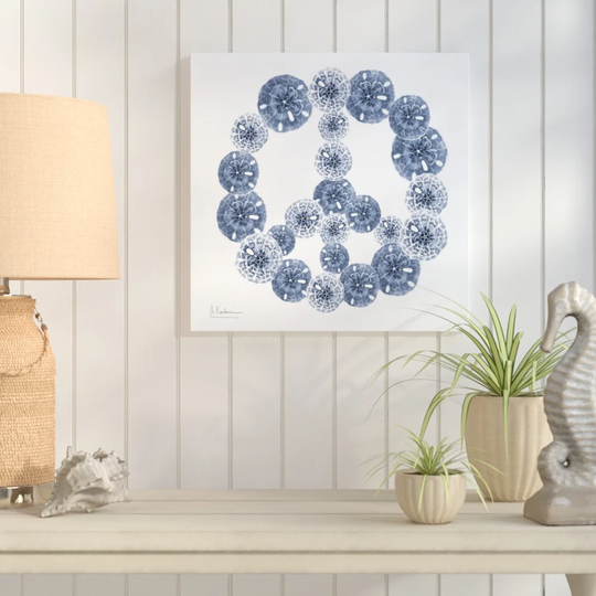 Peace Sand Dollars - Wrapped Canvas Graphic Art Print