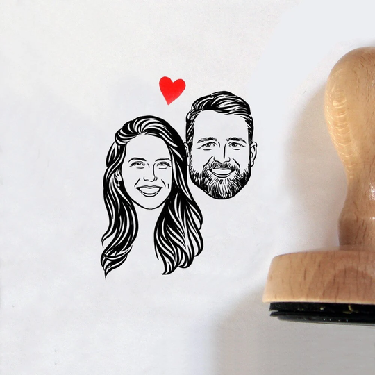 Personalize Portrait Stamp Gift For Bride & Groom