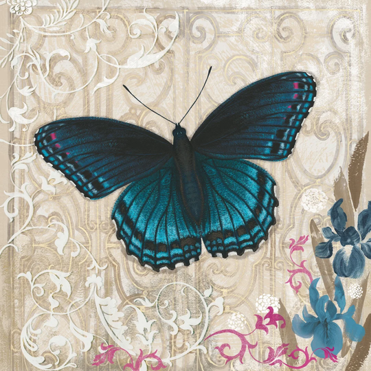 A Dark Blue Butterfly by Alan Hopfensperger - Wrapped Canvas Graphic Art Print