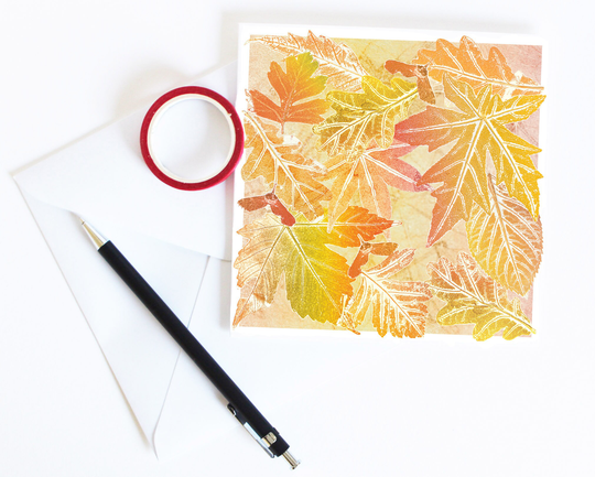 Turning Leaves Greetings Card | Art Floral Botanical Halloween Birthday Mabon Blessings Equinox Fall Autumn Thanksgiving