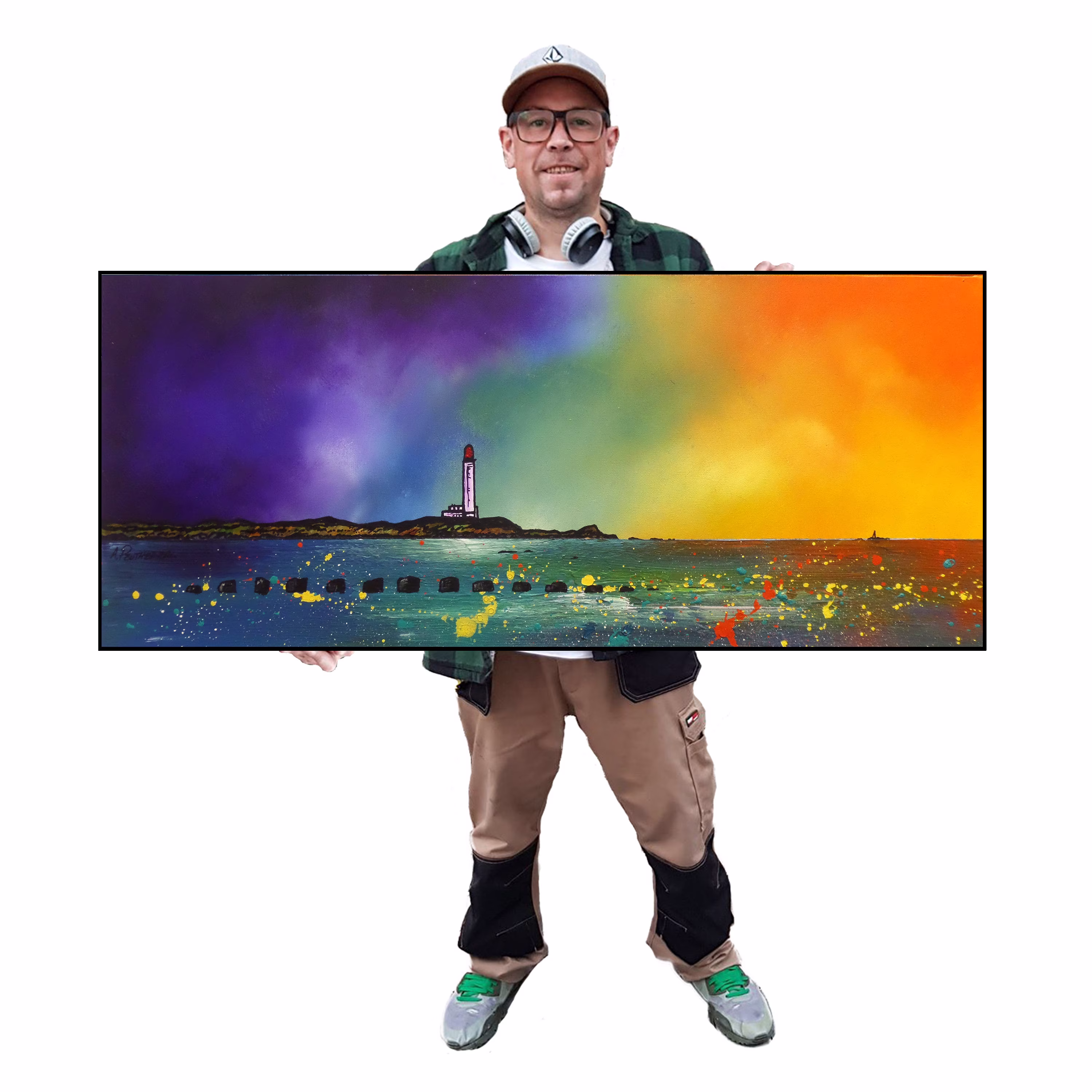 Lossiemouth Beach & Lighthouse, Scotland - Art Print Of My Original Scottish Seascape Painting Made In