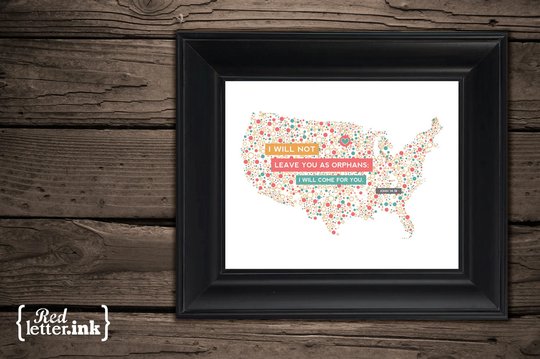 Adoption Wall Print - Usa | 4 Color Combinations John 1418 8 X 10