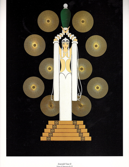 New Erte Graphics Emerald Vase Ii