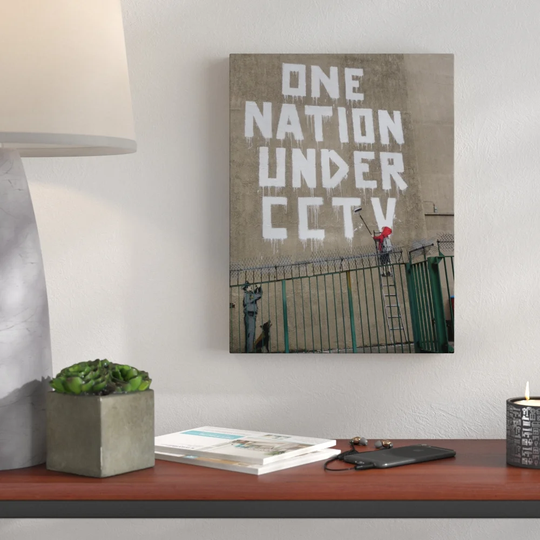 One Nation Under CCTV by Banksy - Wrapped Canvas Graphic Art Print