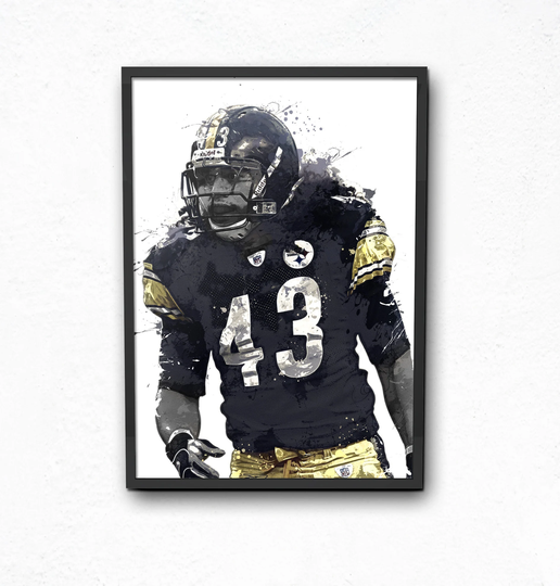 Troy Polamalu Pittsburgh Penguins Poster, Wall Art, Sports Fan Art, Print, Kids Decor Digital Posters