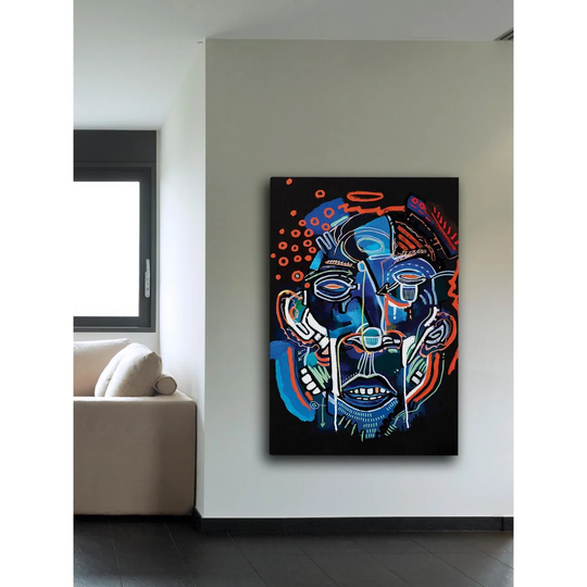 Night Face - Wrapped Canvas Graphic Art Print